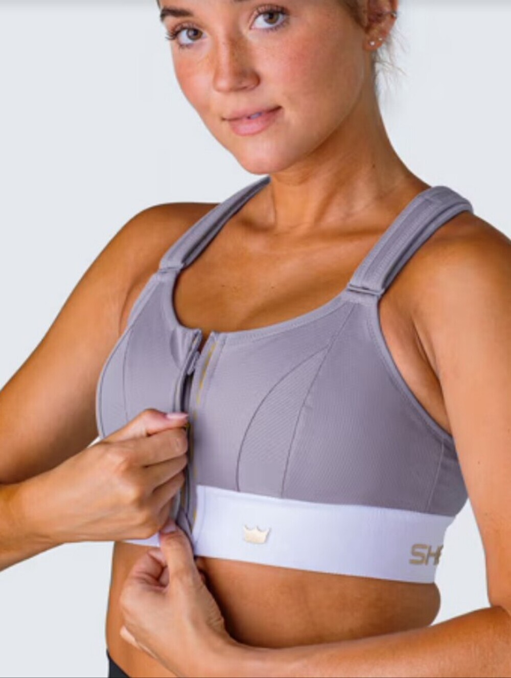 Shefit She Fit Ultimate Sports Bra Adjustable Purple Gray S Small EUC